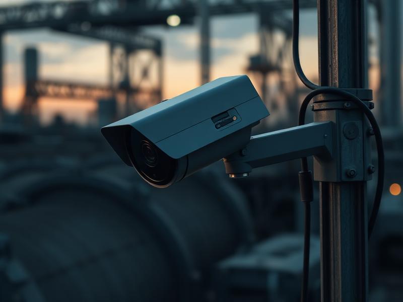 Surveillance camera on industrial pole